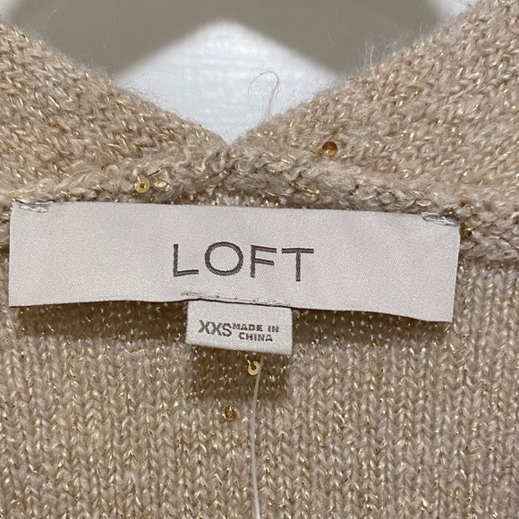 Gold Sequin LOFT Sweater Dress - Picture 5 of 7